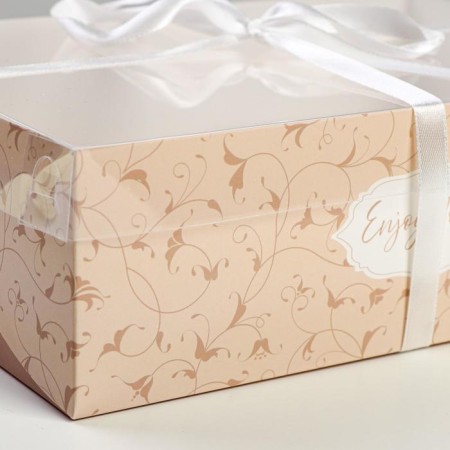 Capcake box, confectionery packaging, 6 cells Enjoy Today, 23 x 16 x 7.5 cm-2