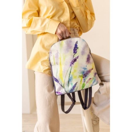 Backpack, 2 parts with lightning, lilac color "flowers"-4