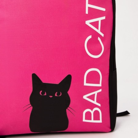 Bad Cat school backpack, 25x13x37 cm, fuchsia color-4