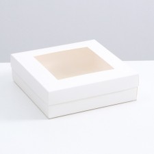 The box is folding, the lid is, with the window, white, 20 x 20 x 6 cm