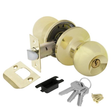 Handle latch 6082 pb-E key, color gold