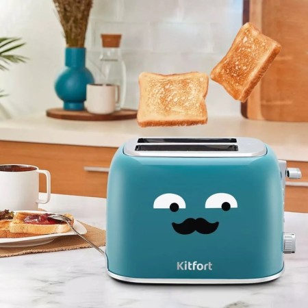 Toster KitFort KT-6218-2, 870 W, 6 frying modes, 2 toasts, blue-2