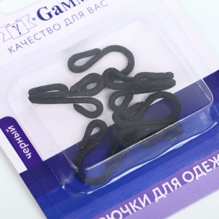 The hooks are sewn for outerwear, covered, 36 mm, 3 pcs, black color-1