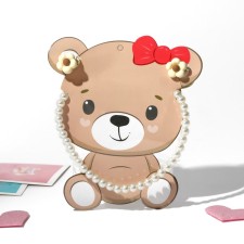 The kit of children's “chosen” 3 subjects: 2 elastic bands, beads, pearls, beige color