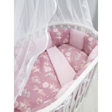 A set in a crib 3 objects Baby Boom, a delicate dance print, pink color-5