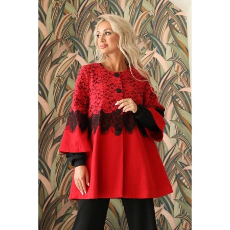 Female coat, size 42, red color-7