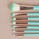 Set of makeup brushes, 7 objects, turquoise color