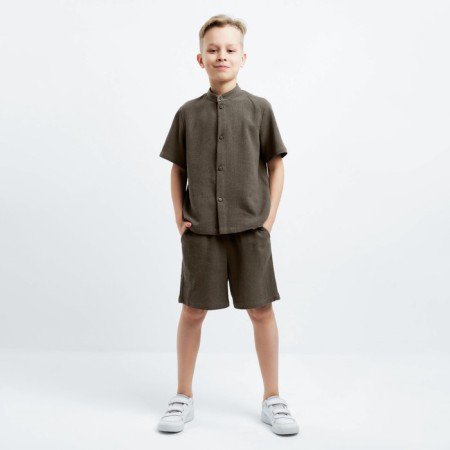 Set for a boy (shirt, shorts) minku green color, height 140