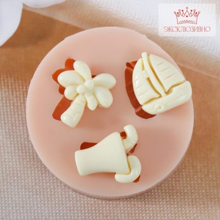 Silicone Mold "Hot Summer" 2x1.1x0.5, 0.9x2x0.5, 1.8x1.9x0.5 cm