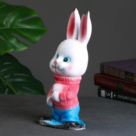New Year's piggy bank "Hare Skier" Bely, 27cm-5