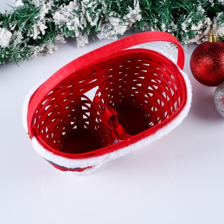 Basket "New Year's pants", red, 23 × 12 × 13/23 cm, veneer-1