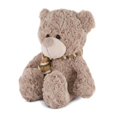 Soft toy "Bear with a scarf", chocolate color, 27 cm