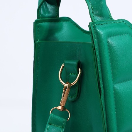 Bag Female Tout with zipper, green color-4