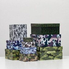 A set of boxes 10 in 1 Militari 2, 25.5 x 25.5 x 13 - 7 x 7 x 4 cm