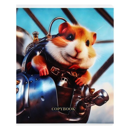 Notebook of 48 sheets in a cage on a clip "Steampank", cover coated cardboard, glossy lamination, mix-2