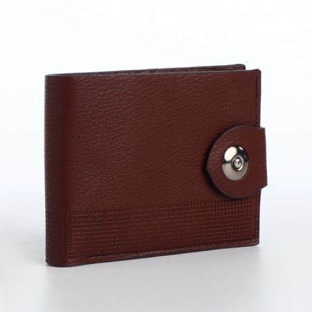 Male purse for magnet, department for cards, coins, brown color-1