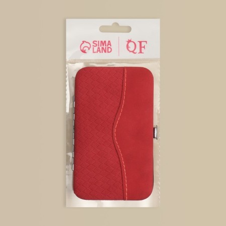Manicure set "Raspberry", 9 items, in a case, coral color-8
