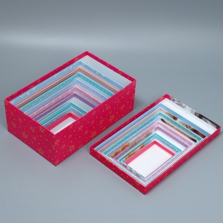 Set of boxes 10 in 1, gift packaging, “bright”, 12 x 7 x 4 - 32.5 x 20 x 12.5 cm-8