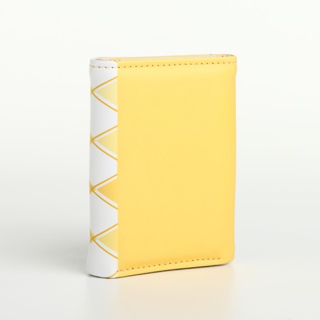 Women's wallet on the button, yellow color-1