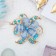 Brooch "Flower" forget -me -not, blue color in gold