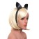 Cat ears on a leather strap, skin, black