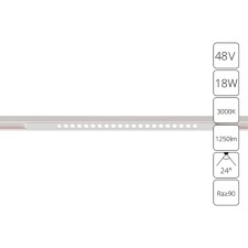 Magnetic track lamp Arte Lamp Optima A7287PL-1WH, LED, 18 W, 1.6x46x1.8 cm, 1250 lm, white