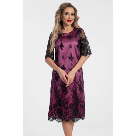 Female dress, size 44, black color, pink-4