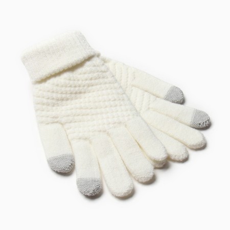 Women's gloves minku 21 cm white-3