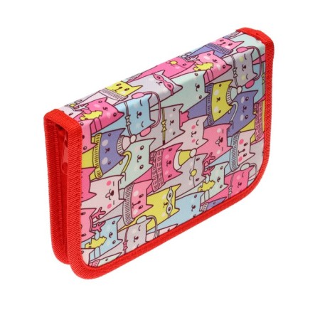 School Penal on a zipper 13 x 19.5 cm "cats" fabric, 1 section-2