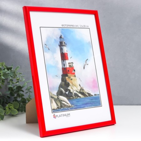 Photo frame plastic "Palette" 21x30 cm, red, with a leg-1