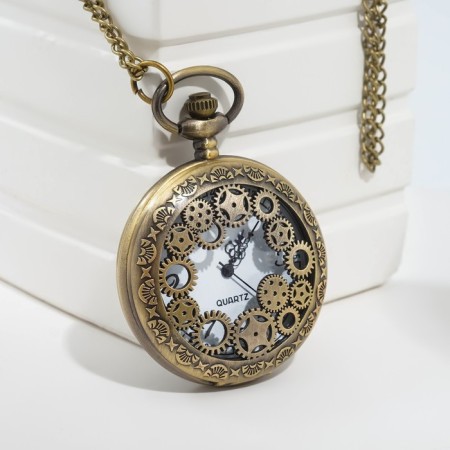 Pocket watches "gears", quartz, d dial-4 cm, 5.5 x 4.5 cm