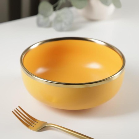 Ceramic “Watercolor” salad, 1 l, 18 × 7 cm, yellow color