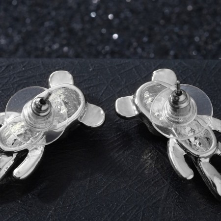 Earrings "Plush Bear", silver color-2