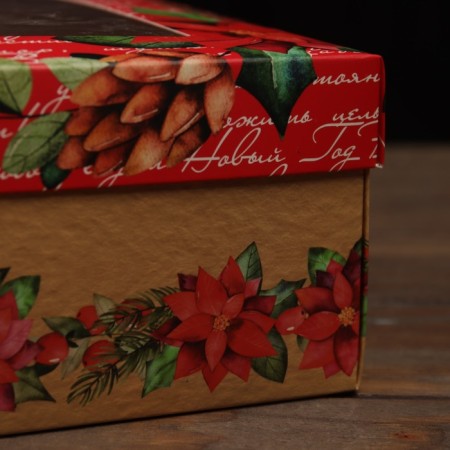 The box is folding, the lid is, with the “New Year miracles” window 30 x 20 x 9 cm-2