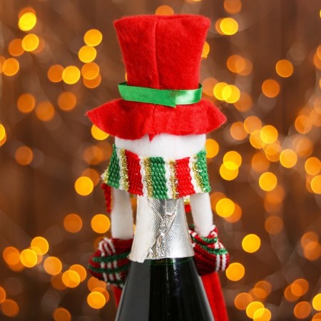Clothing for a bottle "Snowman", with an envelope for wishes-1