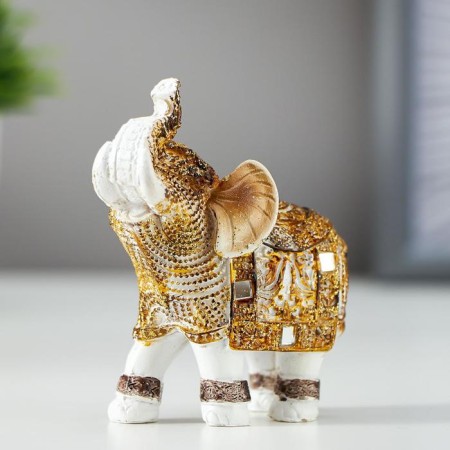 Polystone souvenir "White Elephant with a Popone from the Arab carpet" mix 7.8x7.5x3.2 cm-5
