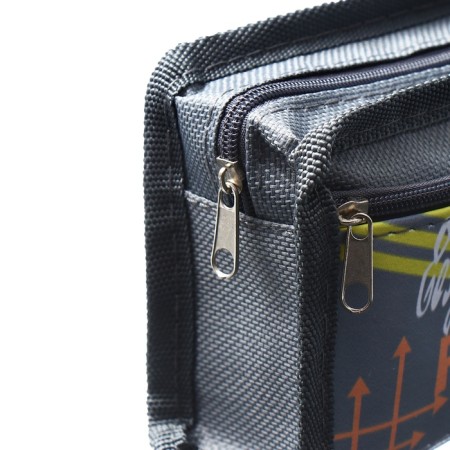 School Penal on the zipper Calligrata "Sport", 2 departments, gray-3