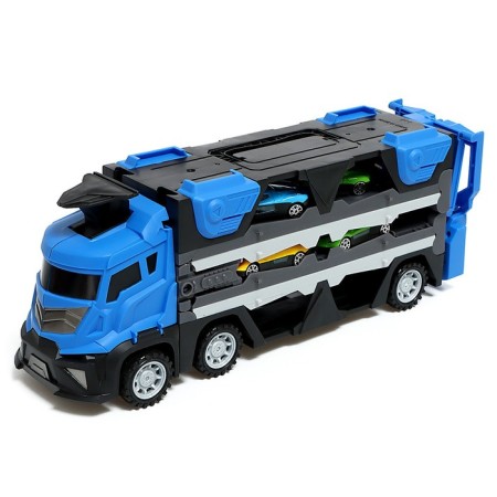 Parking 2 in 1 Truck, 6 cars, transforms into a vehicle, sound, color blue-1