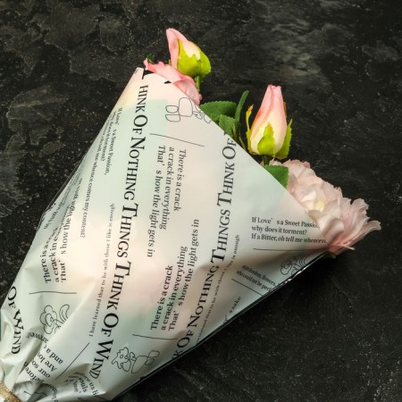 Package Flower cone, white, 28x9x44cm ± 1cm-4