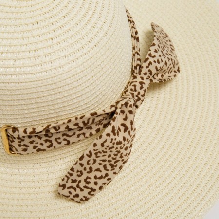 Women's hat Minaku "Leopard" Color Milk, size 56-58-6