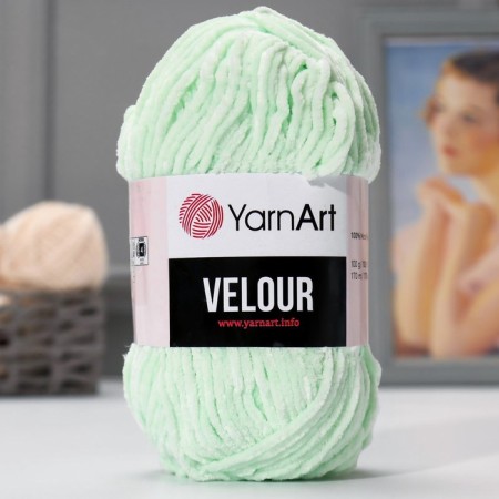 Yarn "Velour" 100% micropoliester 170m/100g (845 mint)-1