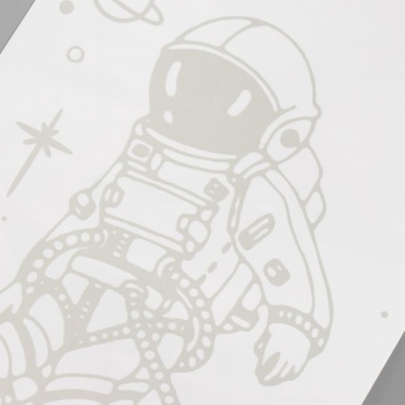 Tattoo on the body Blue "Cosmonaut" 18x11 cm-3