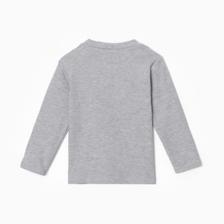 Longslit for a boy, color gray melange, height 86 cm-3