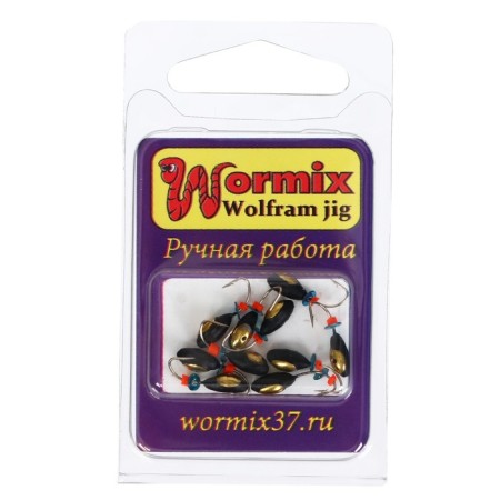 Mormyshka oatmeal with a golden crown, weight 0.6 g, size 3-1