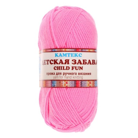 Yarn "Children's Fun" 20% microfiber, 80% acrylic 140m/50g (054 Super pink)-1