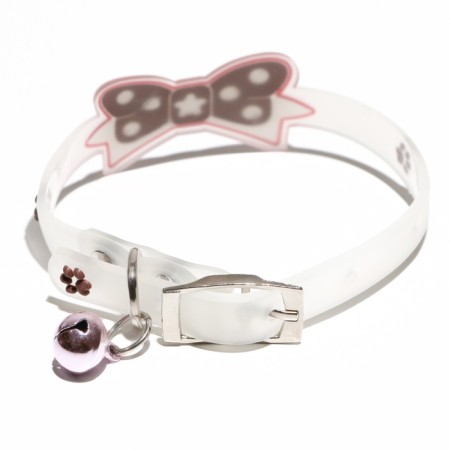 Collar "bow", 28 x 1 cm, Osh 18-24 cm, transparent/brown-1