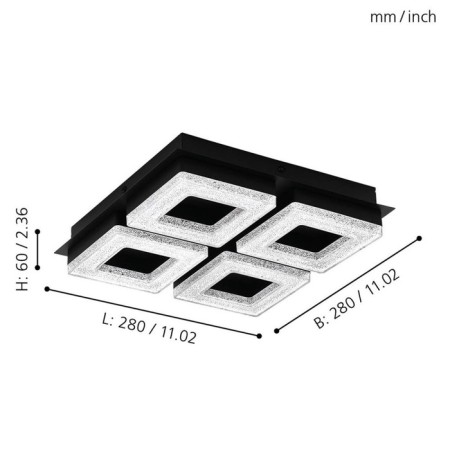 Fratelo 1, 4x4W LED, 3000K, 1600LM, black color-1