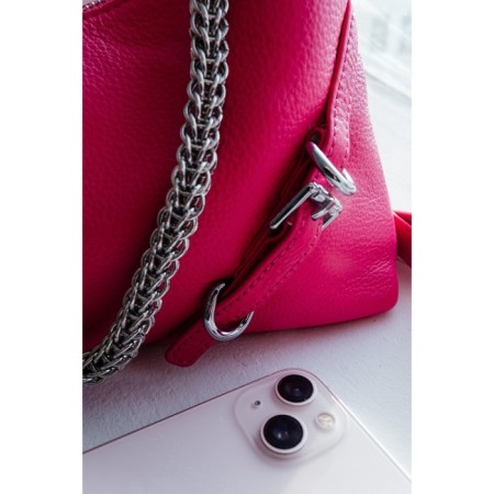 Bag Cross-Body Women's, genuine leather, Ludor Pink, 26x5x17 cm-5