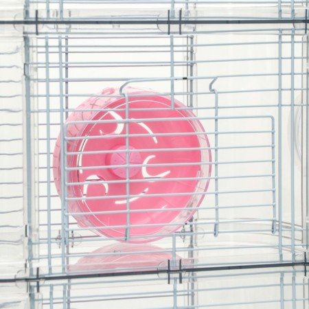 A cage for rodents with a tunnel and filling, 32 x 21 x 55, cm, pink-2