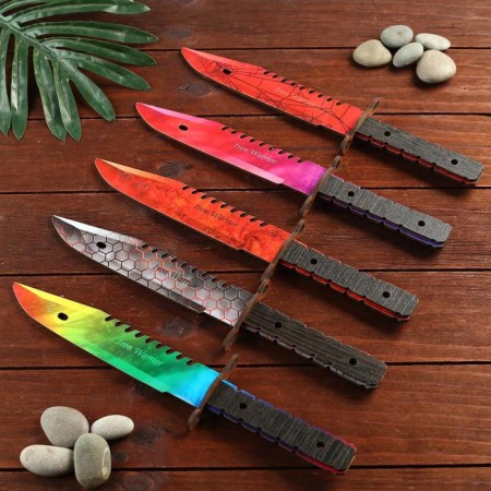 Souvenir wooden knife 2 modification, 5 colors in the package, mix-1